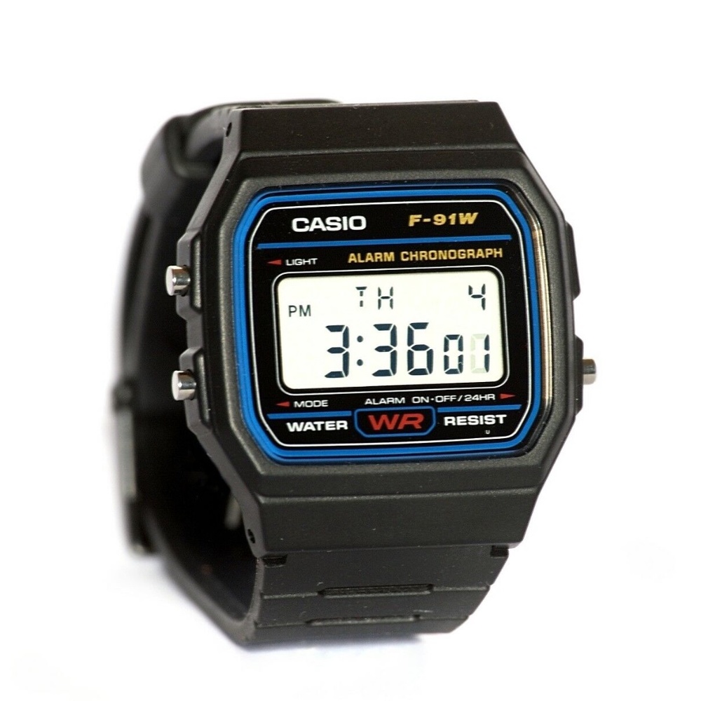 New Casio F91-W Digital Alarm Chrono Men' s Watch